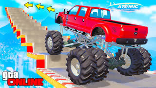 GTA 5 - КАК ДАЛЕКО СМОЖЕТ ЧИТЕРСКИЙ БИГФУТ ЗАБРАТЬСЯ ПО СТУПЕНЬКАМ ЛЕСТНИЦЫ? - ЭКСПЕРИМЕНТЫ В ГТА 5